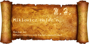 Miklovicz Helén névjegykártya